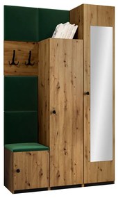 Σετ διαδρόμου Hartford E103, 214x42x44cm, 96 kg, Καθρέφτης, Artisan δρυς, Ταπισερί, Πλαστικοποιημένη μοριοσανίδα, Τοίχου, Εντοιχισμένη | Epipla1.gr