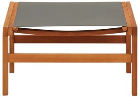 vidaXL Πολυθρόνα Κήπου + Υποπόδιο Γκρι Μασίφ Ξύλο Ευκαλύπτου/Textilene