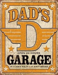 Μεταλλική πινακίδα Dad's Garage