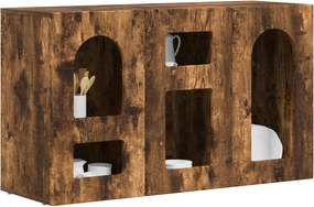 vidaXL Πλαϊνό γραφείο Καπνιστό Δρύς 100 x 35 x 59 εκ