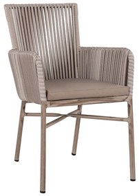 Aluminum armchair  Light Grey with Pillow 57x63x91cm