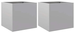 vidaXL Ζαρντινιέρες 2 τεμ. Ασημί 32x30x29 εκ. από Γαλβανισμένο Χάλυβα