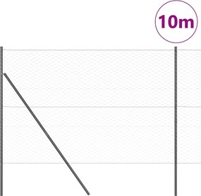vidaXL Στύλος Περιφράξεων Γκρι 10 x 1,5 μ (50 μμ πλέγμα)