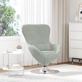 vidaXL Πολυθρόνα Αυγών Ανοιχτό Γκρι Βελούδο