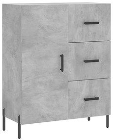 vidaXL Ντουλάπι Γκρι Σκυροδέματος 69,5x34x180 εκ. Επεξεργασμένο Ξύλο