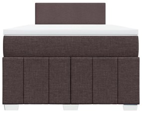 vidaXL Κρεβάτι Boxspring με Στρώμα Σκούρο Καφέ 120x200 εκ. Υφασμάτινο