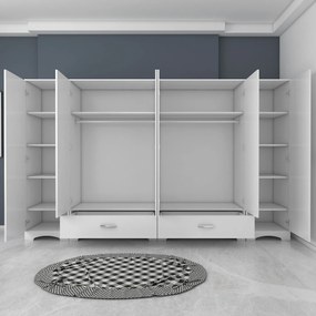 Εξαφυλλη Ντουλαπα Λευκο F4 47.6x243x181