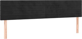 vidaXL Κρεβάτι Boxspring με Στρώμα Μαύρο 200x200 εκ. Βελούδινο