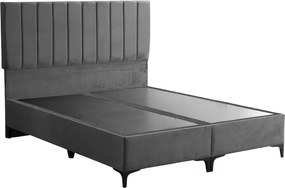 Κρεβάτι Moega pakoworld ύφασμα σε ανθρακί απόχρωση 160x200εκ