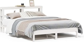 vidaXL Σκελετός Κρεβ. Χωρίς Στρώμα Λευκό 140x200 εκ Μασίφ Πεύκο