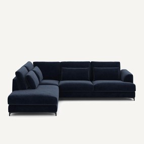 Καναπές γωνιακός αριστερός από βελούδινο chenille, Marsile