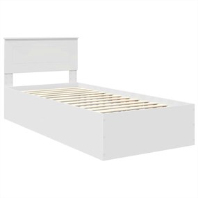 vidaXL Σκελετός Κρεβατιού Λευκό 75 x 190 cm Επεξεργασμένο ξύλο