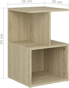 vidaXL Κομοδίνα 2 τεμ. Sonoma Δρυς 35 x 35 x 55 εκ. από Επεξ. Ξύλο