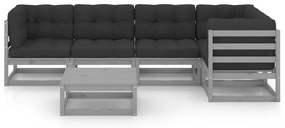 vidaXL Σαλόνι Κήπου Σετ 6 Τεμαχίων από Μασίφ Ξύλο Πεύκου &amp; Μαξιλάρια