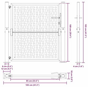 ΠΥΛΗ ΚΗΠΟΥ 105X105 CM ΣΤΑΥΡΟΣ ΣΧΕΔΙΑΣΜΟΥ ΑΠΟ ΔΙΑΒΡΩΜΕΝΟ ΧΑΛΥΒΑ 4101004