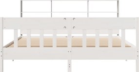 vidaXL Σκελετός Κρεβ. Χωρίς Στρώμα Λευκό 180x200 εκ Μασίφ Πεύκο