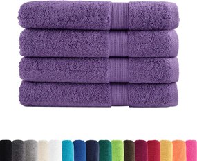 vidaXL Πετσέτες Premium SOLUND 4 Τεμ. Μοβ 100x200 εκ. 600 γρ/μ²