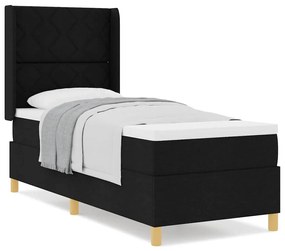 vidaXL Κρεβάτι με ελατήριο με στρώμα Μαύρο 80 x 200 cm ύφασμα