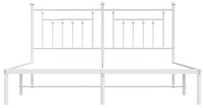 vidaXL Πλαίσιο Κρεβατιού με Κεφαλάρι Λευκό 160x200 εκ. Μεταλλικό