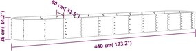 vidaXL Ζαρντινιέρα Ανθρακί 440x80x36 εκ Γαλβανισμένος χάλυβας