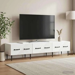 VidaXL Ντουλάπι TV με συρτάρι Γυαλιστερό Λευκό 147 x 34,5 x 30 εκ