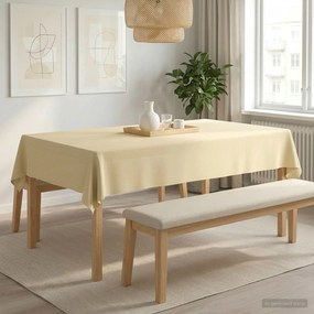 vidaXL Ύφασμα Τραπέζης Λευκό κρεμ 140 x 200 cm Πολυεστέρας Ορθογώνιος