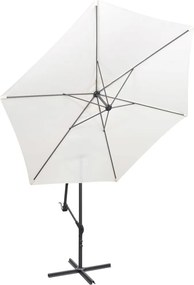 vidaXL Ομπρέλα Κήπου Κρεμαστή Λευκό Άμμου 3 μ.