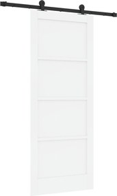 vidaXL Συρόμενη Πόρτα ORKDAL 83 x 202 εκ. Μασίφ Ξύλο Πεύκου Λευκό