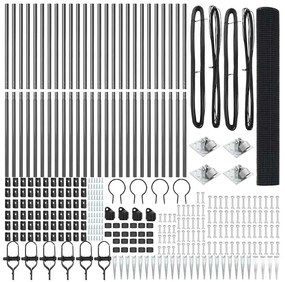 vidaXL Στύλος Περιφράξεων Γκρι 50 x 1,4 μ (12 x 12 mm πλέγμα)