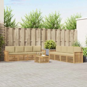 vidaXL Σετ Καναπέ 9 pcs Λευκό και Μπεζ 59 x 59 x 37 εκ Πολυεστέρας