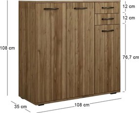 Παπουτσοθήκη - Ντουλάπι Infinity Megapap χρώμα καρυδί 108x35x108εκ.