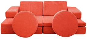 Καναπές - Κρεβάτι Διθέσιος Παιδικός Puzzle 391EVL1101 140x70x46 Orange Πολυέστερ