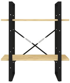 vidaXL Βιβλιοθήκη με 2 Ράφια 60 x 30 x 70 εκ. από Μασίφ Ξύλο Πεύκου