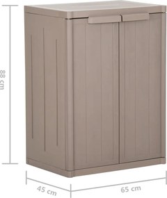 vidaXL Ντουλάπι Αποθήκευσης Κήπου Καφέ 65x45x88 εκ. PP Εμφάνιση Ξύλου