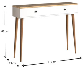 Κονσόλα μελαμίνης Alis Megapap χρώμα pine white 110x29x88εκ. - GP022-0065,1