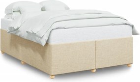 vidaXL Σκελετός Κρεβατιού Χωρίς Στρώμα Κρεμ 140x200 εκ.Υφασμάτινο