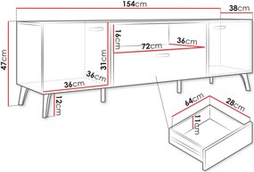 Έπιπλο τηλεόρασης Picru 2D1SZ