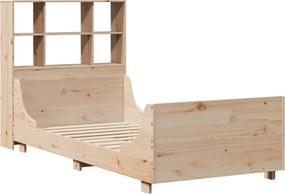 vidaXL Κρεβάτι Βιβλιοθήκη Χωρίς Στρώμα 90x200 εκ Μασίφ Ξύλο
