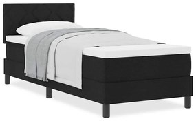 vidaXL Κρεβάτι box spring με στρώμα με στρώμα Μαύρο 80 x 200 cm ύφασμα