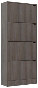 vidaXL Παπουτσοθήκη 4 Πόρτες Γκρι Sonoma Δρυς 59x24x136 εκ Επεξ. Ξύλο