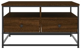 vidaXL Τραπεζάκι Σαλονιού Καφέ Δρυς 80 x 80 x 45 εκ. από Επεξεργ. Ξύλο