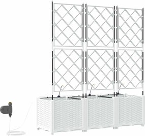 vidaXL Γλάστρα Κήπου 3 pcs Λευκό Ατσάλι
