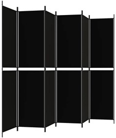 vidaXL Διαχωριστικό Δωματίου με 6 Πάνελ Μαύρο 300x220 εκ. από Ύφασμα