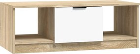 vidaXL Τραπεζάκι Σαλονιού Λευκό &amp; Sonoma Δρυς 102x50x36 εκ. Επεξ. Ξύλο