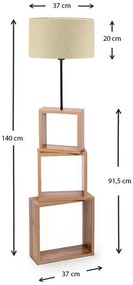 Φωτιστικό δαπέδου Claude Megapap Mdf/fabric/Pvc χρώμα καφέ/μπεζ 37x20x140εκ.