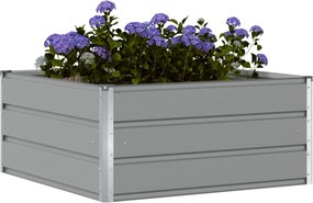 vidaXL Γλάστρα Ανοιχτό γκρι 100 x 100 x 45 cm Ατσάλι