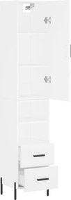 vidaXL Ντουλάπι Λευκό 34,5 x 34 x 180 εκ. από Επεξεργασμένο Ξύλο