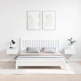 vidaXL Κομοδίνο 2 pcs Λευκό 37 x 35 x 18.5 εκ Μασίφ ξύλο πεύκου