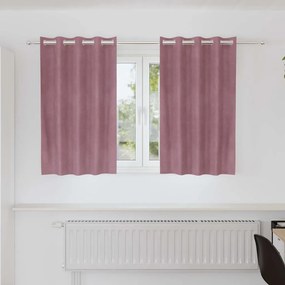 vidaXL Κουρτίνες με κουρτίνες 2 pcs Σκούρο Ροζ 140 x 140 cm Βελούδο