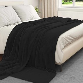 vidaXL Κουβέρτα Μαύρο 220 x 240 cm Μαλλί